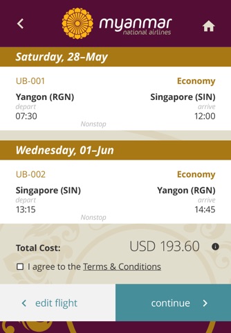 Myanmar National Airlines screenshot 3