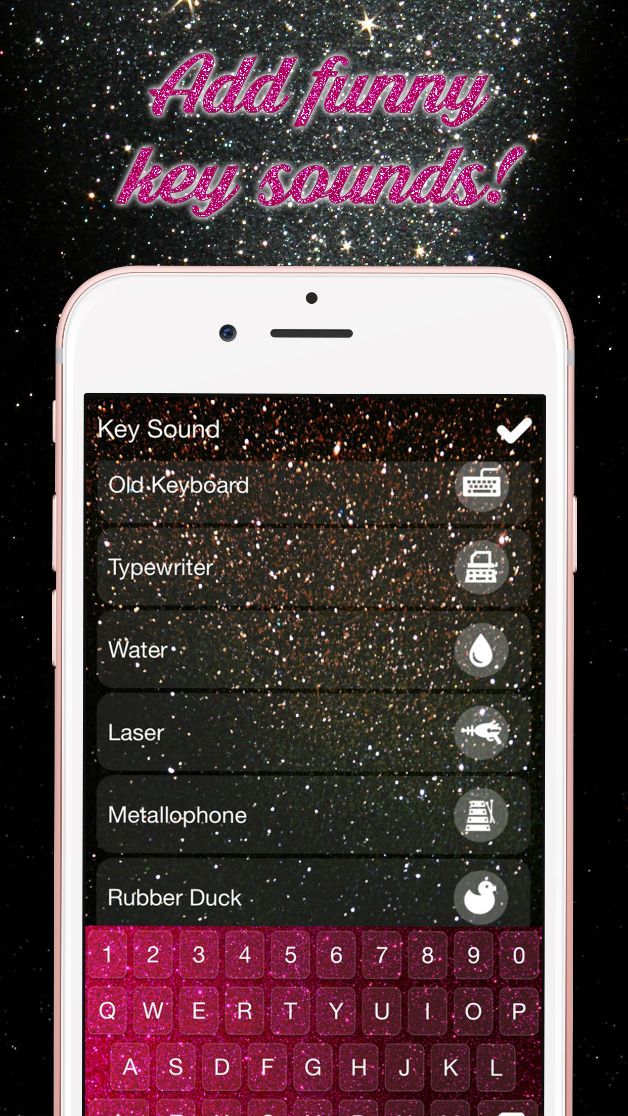 Glitter Keyboard Themes – Shiny Custom Keyboard Design with Glowing Backgrounds and new Emoji.s