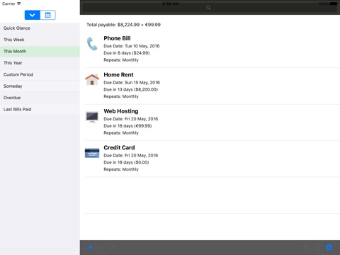 Quick Bill Tracker at App Store downloads and cost estimates and app ...