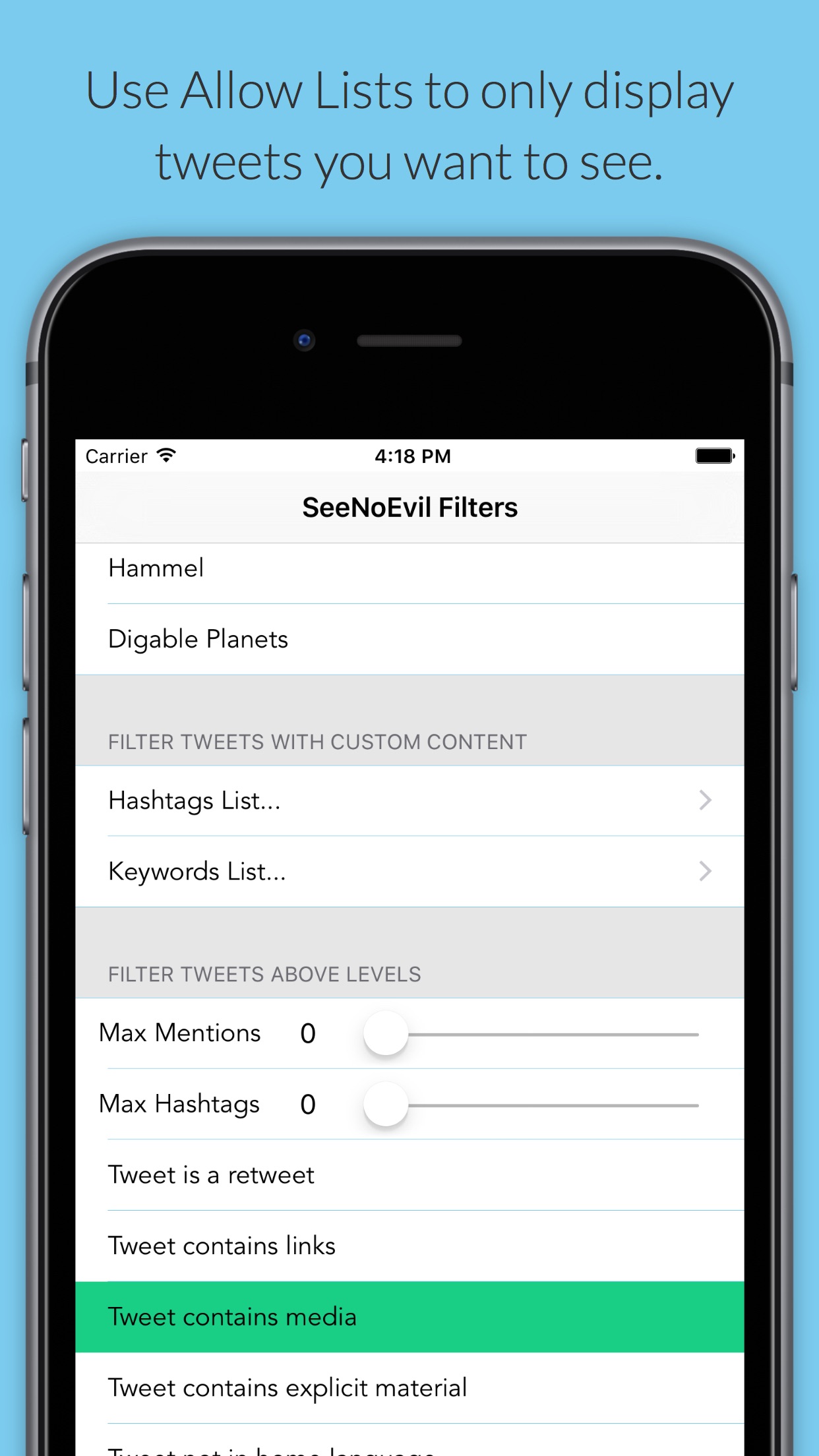 Screenshot 3 of SeeNoEvil for Twitter