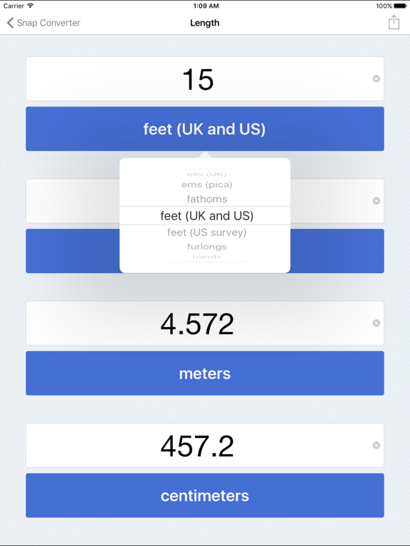 Snap Converter - Convert Units Free iPad screenshot 5 - Utilities app