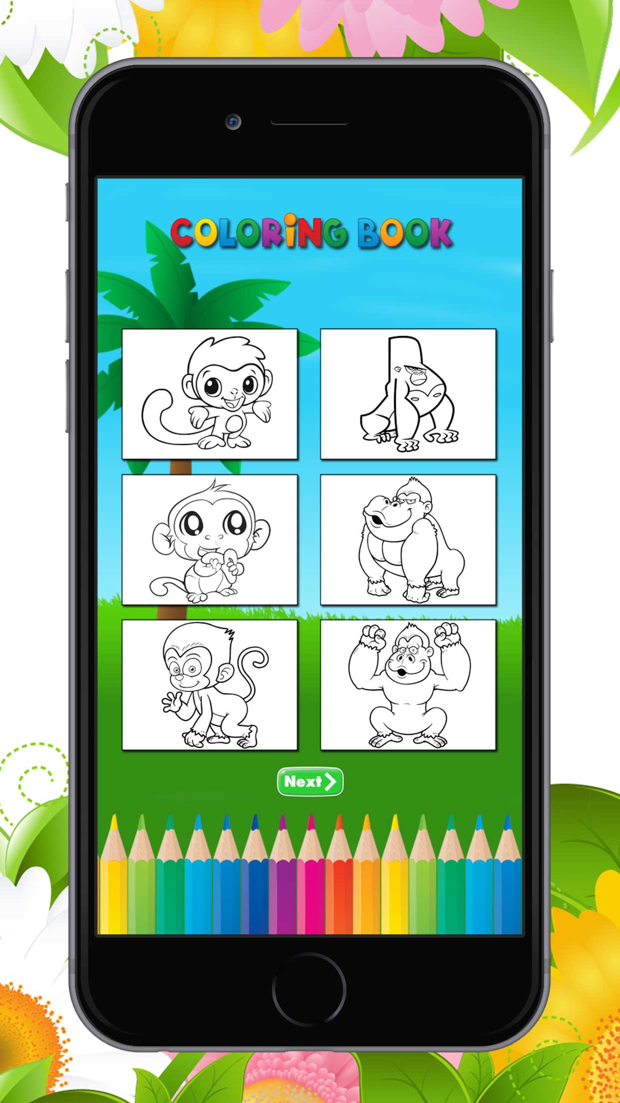 Monkey Coloring Book: Learn to olor and draw a monkey, gorilla and more screenshot 2