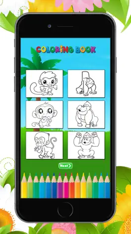 Game screenshot Monkey Coloring Book: Learn to olor and draw a monkey, gorilla and more apk