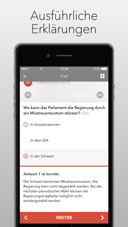 StudentApp - exam preparation with multiple choice questions for your swiss university screenshot-3