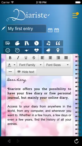 Game screenshot Diariste.com - Diary, Personal journal mod apk