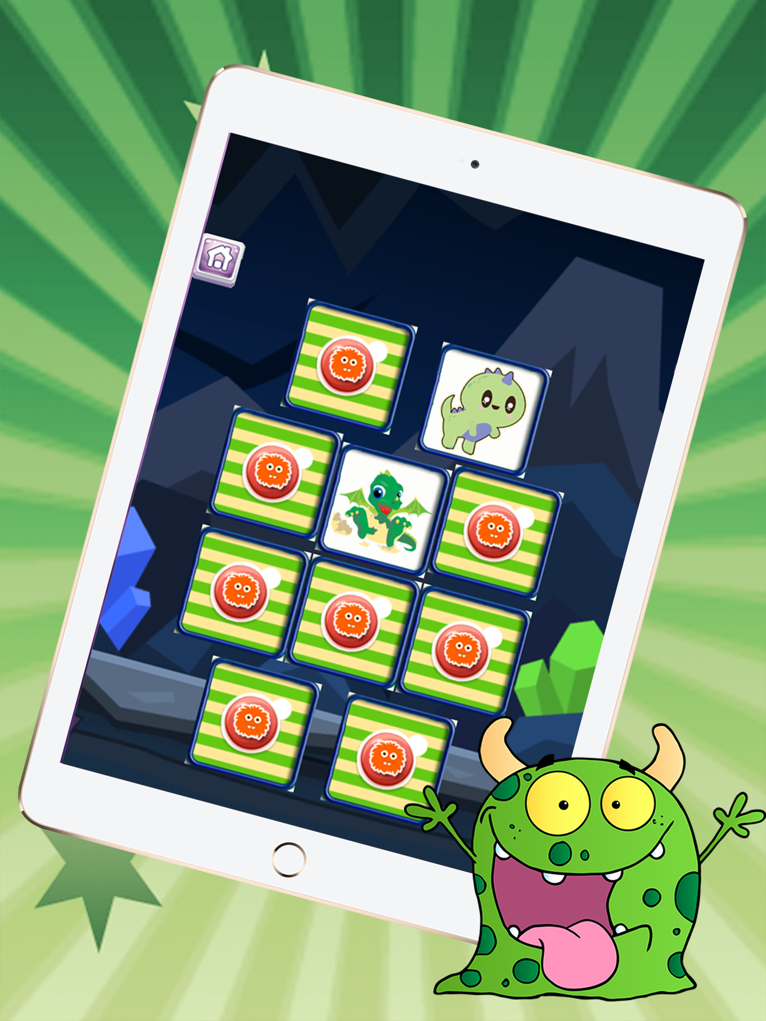 Finding Funny Monster In The Matching Cute Cartoon Pictures Puzzle Cards Game For Kids, Toddler And Preschool screenshot 6
