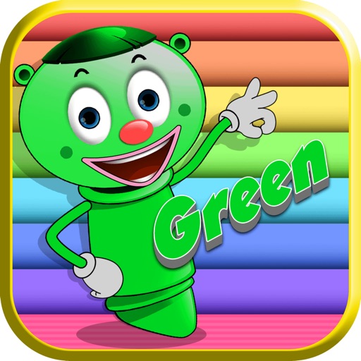 Funny Crayons - Green icon