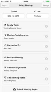 Safety Meeting screenshot #1 for iPhone