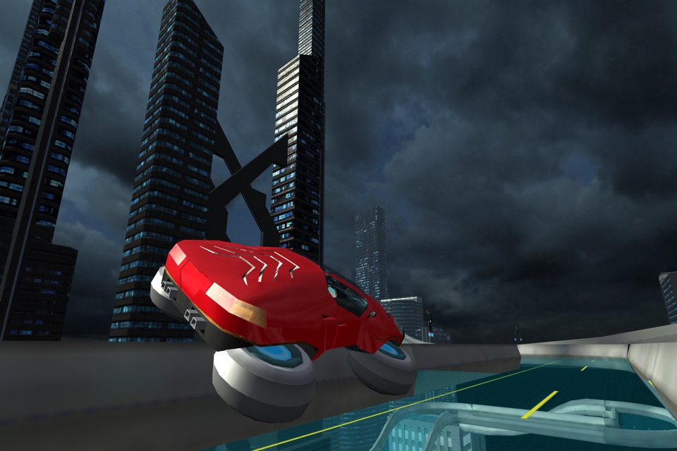 Hover Car Parking Simulator - Flying Hoverboard Car City Racing Game FREE screenshot 2