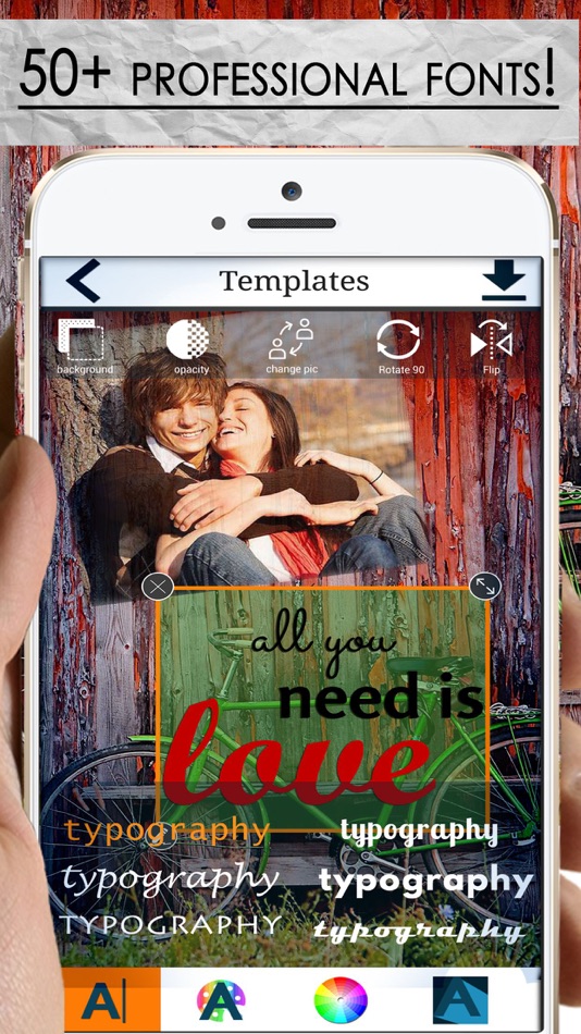 Typography - Text over image with creative font for quotes - 1.0 - (iOS)