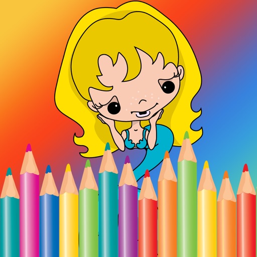 Free Coloring Book Game For Kids - Painting Cute Mermaid iOS App