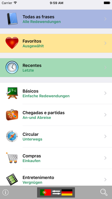 Screenshot #1 pour Portuguese / German Talking Phrasebook Translator Dictionary - Multiphrasebook