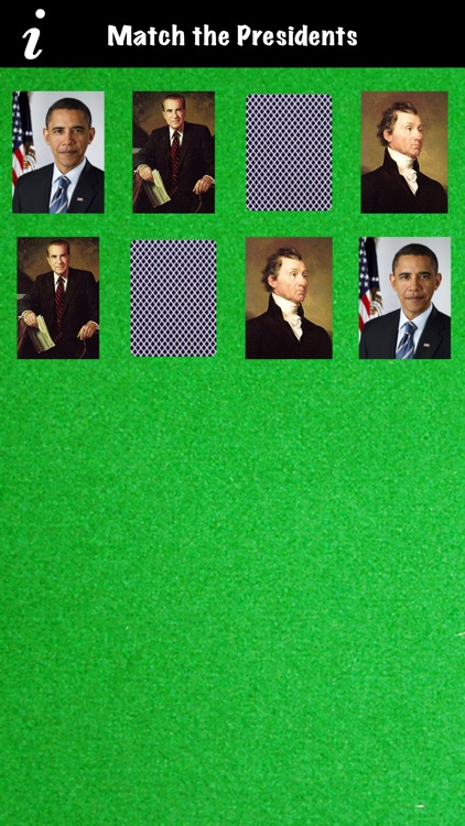 MATCH the PRESIDENTS - Concentration Memory Game with Portraits of each USA President