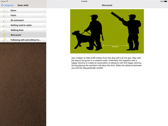 Gundog training iPad screenshot 3 - Reference app
