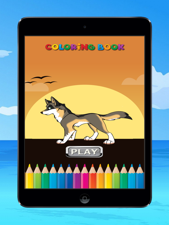 The Wolf Coloring Book: Learn to color and draw a wolf, hyena and more, Free games for children iPad screenshot
