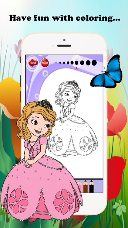 Princess Cartoon Paint and Coloring Book Learning Skill - Fun Games Free For Kids