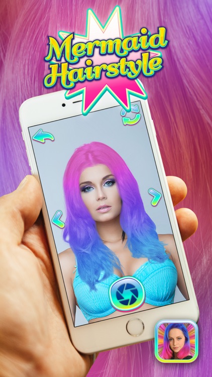 Mermaid Hairstyle Makeover for Girls – Rainbow Hair Dye.r, Color Changer and Wig Effect.s
