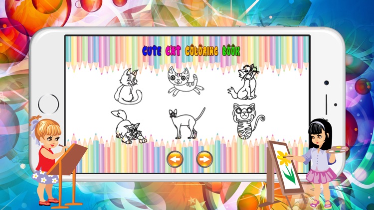 Neko Cute Cat Coloring Book for preschool