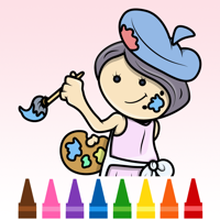 Girl Art Coloring Book By Using Finger Painting For Kids