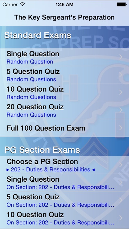 The Key Sergeants Exam 2016