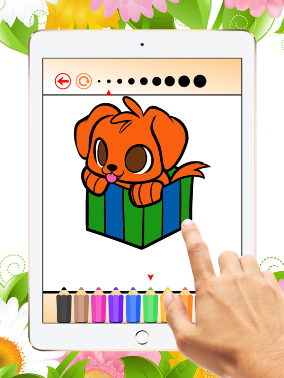 Screenshot #1 for The Puppy Coloring Book: Learn to color and draw a puppy siberian and more, Free games for children