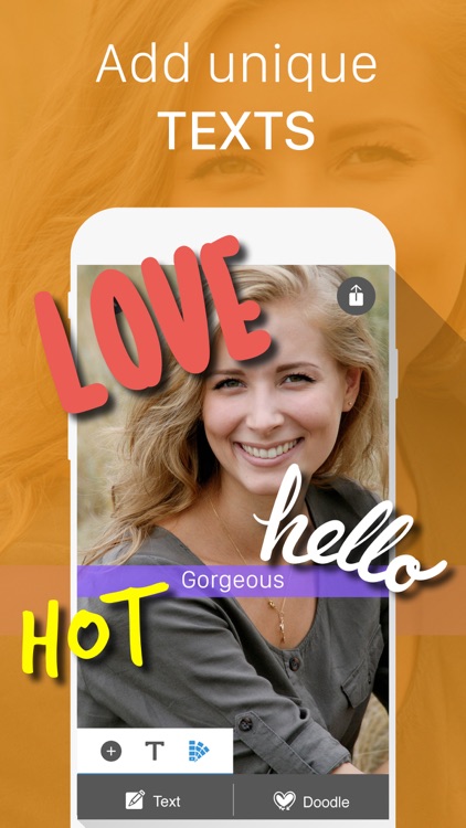 Snap Cam - Create photo with text caption in multicolor for Snapchat