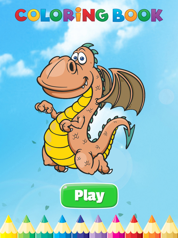 Dragon Dinosaur Coloring Book - Drawing and Painting Dino Game HD, All In 1 Animal Series Free For Kid iPad screenshot