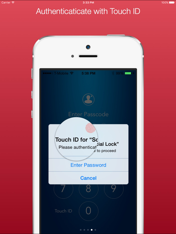 Screenshot #5 pour Social Lock - For Social Network & Online Dating ( RED ) version