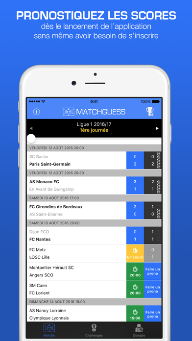 Screenshot #1 pour Matchguess : pronostics de football entre potes