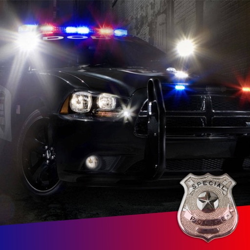 Police Siren Sound ~ The best emergency radio car sounds with reb/blue strobe (FREE) Icon