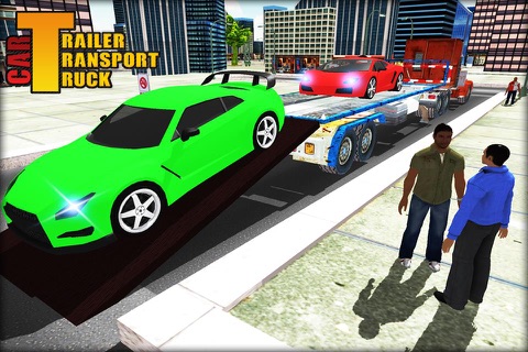 Car Trailer Transport Truck - Cars, Jeeps, Motorcycle Truck Driving and Parking Game screenshot 2