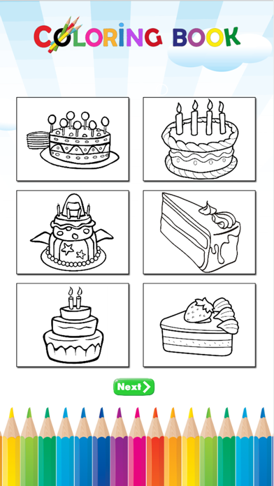 Cake Happy Birthday Coloring Book : Educational Learning Games For Kids & Toddler iPhone screenshot