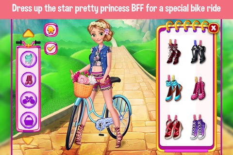 Princess BFF Bicycle Ride - DressUp Games! screenshot 4