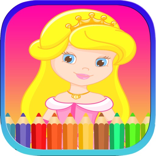παιδιά χρωματισμός βιβλίο πριγκίπισσα σχέδιο και τη ζωγραφική παιχνίδι icon
