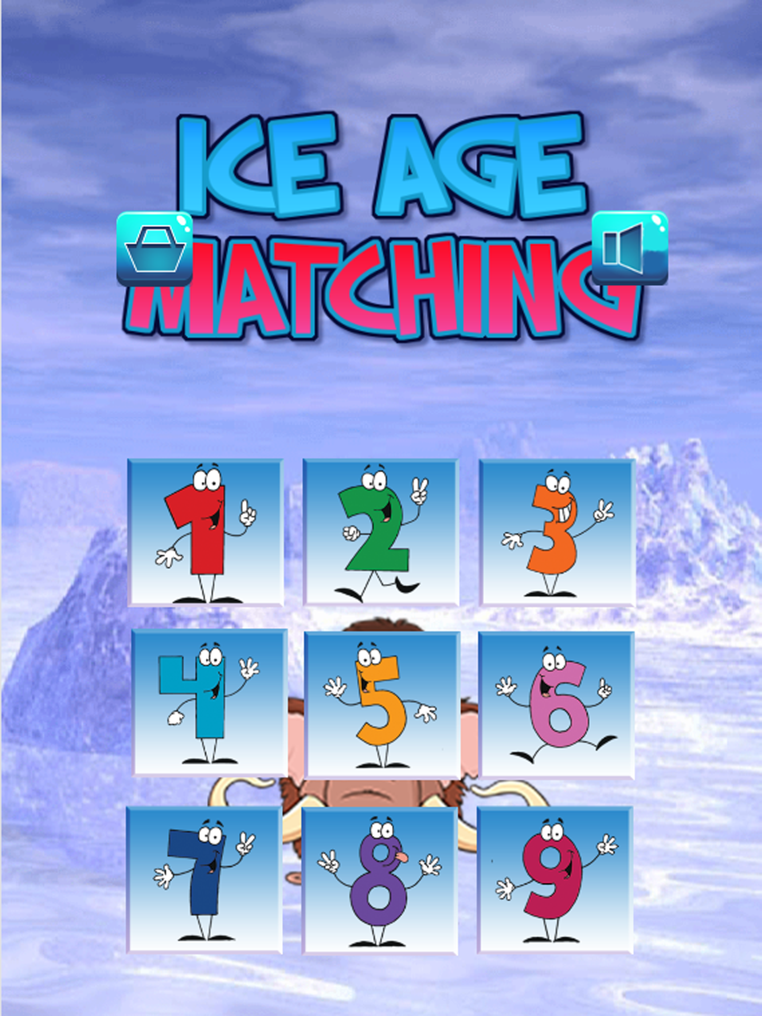 Finding Ice Age Animals In The Matching Cute Cartoon Puzzle Cards Game screenshot 4