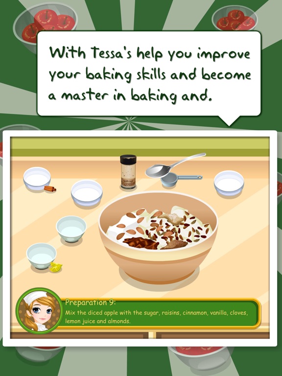 Tessa’s cooking apple strudel – learn how to bake your Apple Strudel in this cooking game for kids iPad screenshot