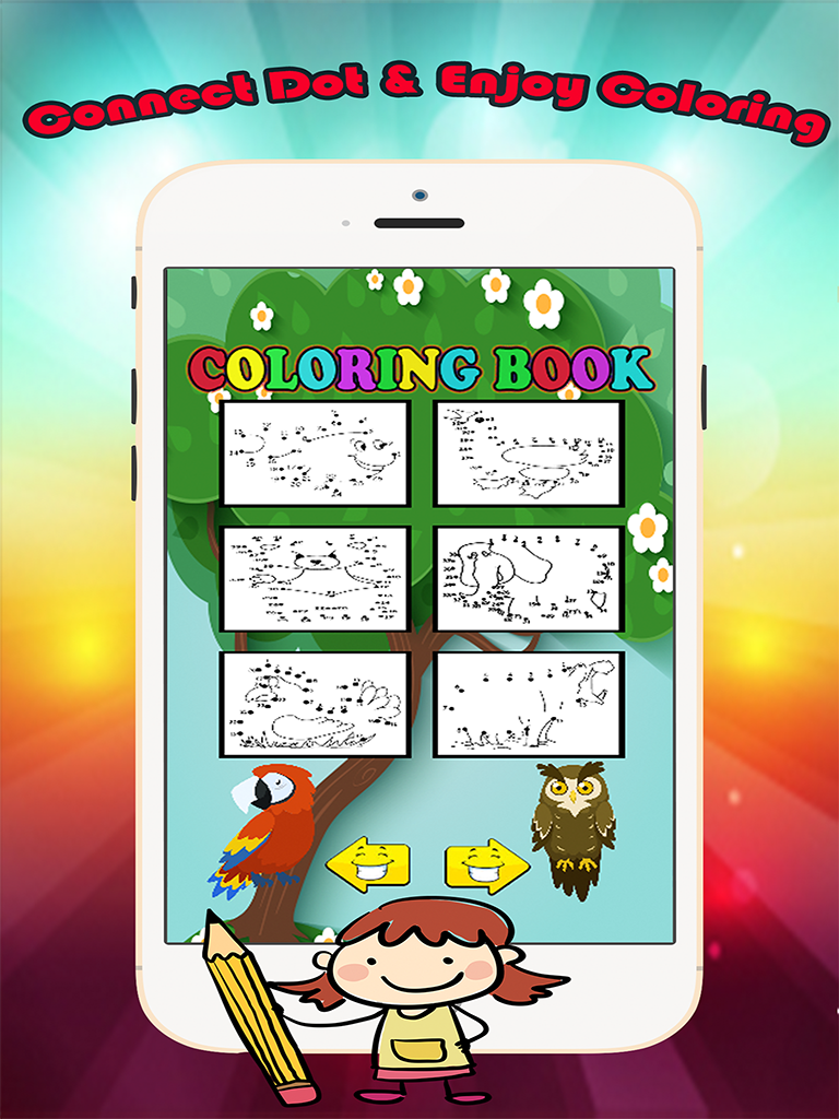 Animals Dot to Dot Coloring Book - Kids free learning games screenshot 8