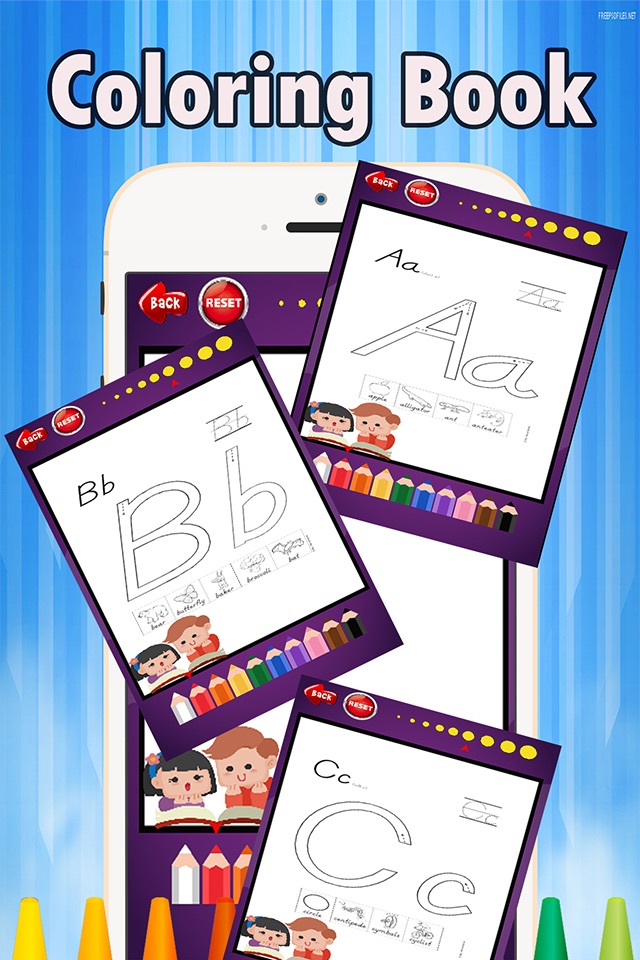 Preschool Easy Coloring Book - tracing abc coloring pages learning games free for kids and toddlers any age screenshot 3