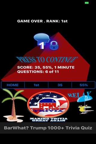 BarWhat? Trump 1000+ Presidential Trivia Gameshow screenshot 4