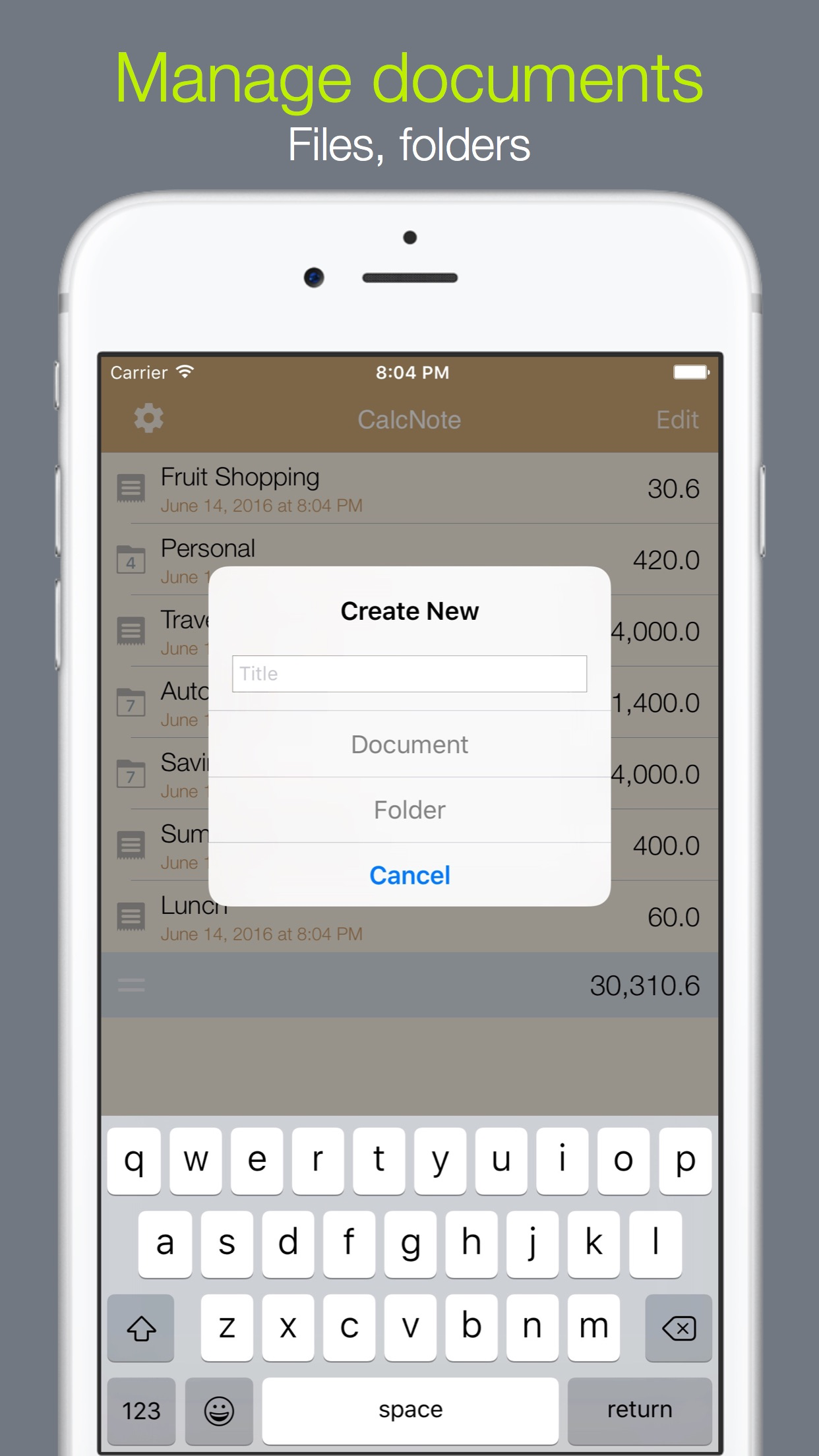CalcNote = Calculator + Note