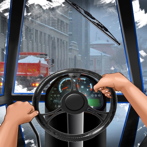 Drive Snowplow in City Icon