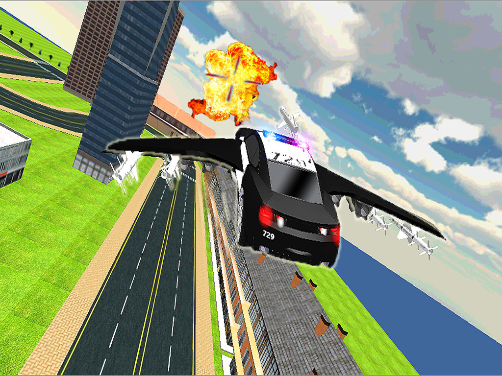 Flying Police Car 3D Driver – Reckless Chasing of Mafia Gangster Auto screenshot 8