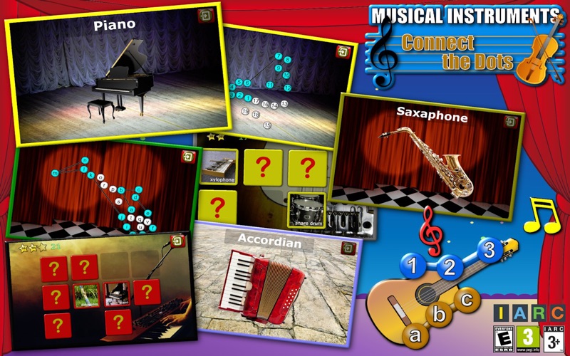 Screenshot #1 pour Musical Instrument Connect, le casse-tête de points - les enfants apprendre l`ABC nombres formes et pour les tout-petits