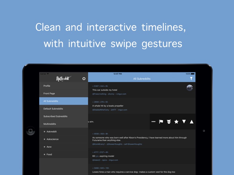 Milkeddit for iPad