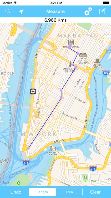 Map Measure - Distance and Area Polygons