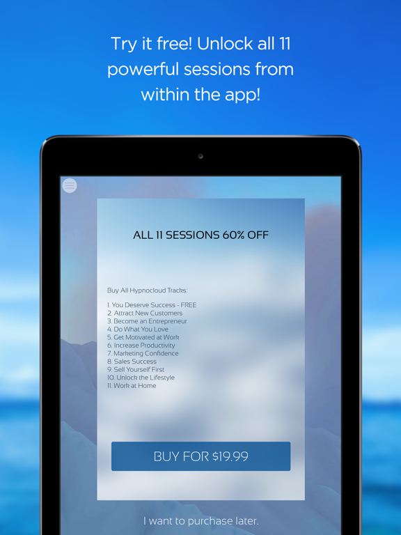 Success in Business Hypnosis iPad screenshot 4 - Lifestyle app