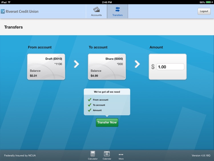 Riverset Credit Union for iPad screenshot-3