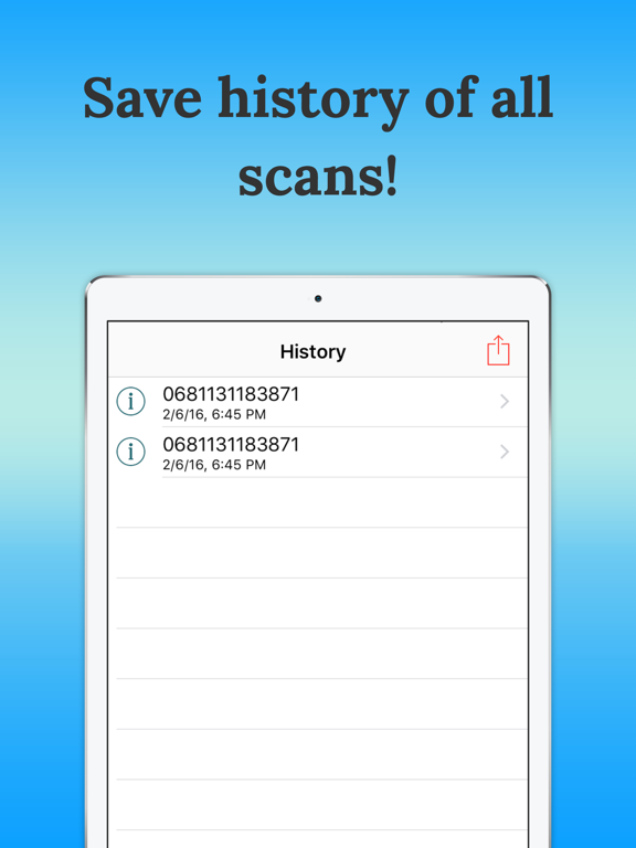 Barcode Scanner-Scan Free iPad screenshot