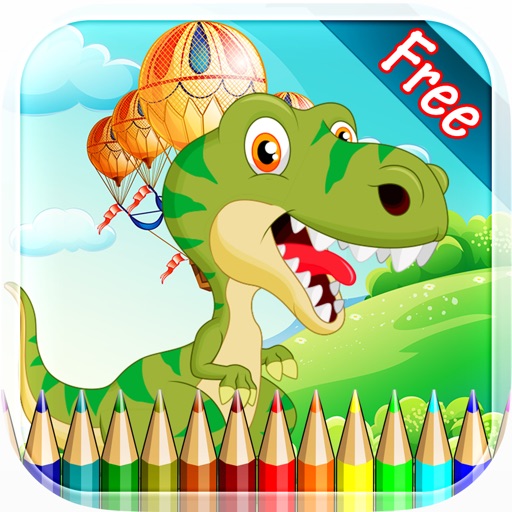 Dinosaur Coloring Book HD 1 - All in 1 Dino Drawing and Painting Colorful for kids games free Icon