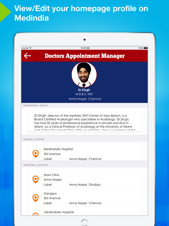 Appointment Manager for Doctors iPad screenshot